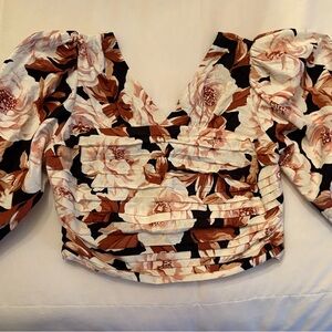 Express Floral Puff Sleeve Top